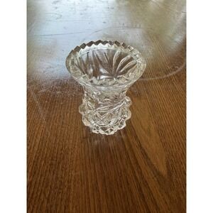 Vintage Kristal Zajecar Crystal Toothpick Holder Mini Bud Vase Yugoslavia 2.5"